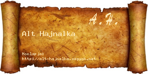Alt Hajnalka névjegykártya